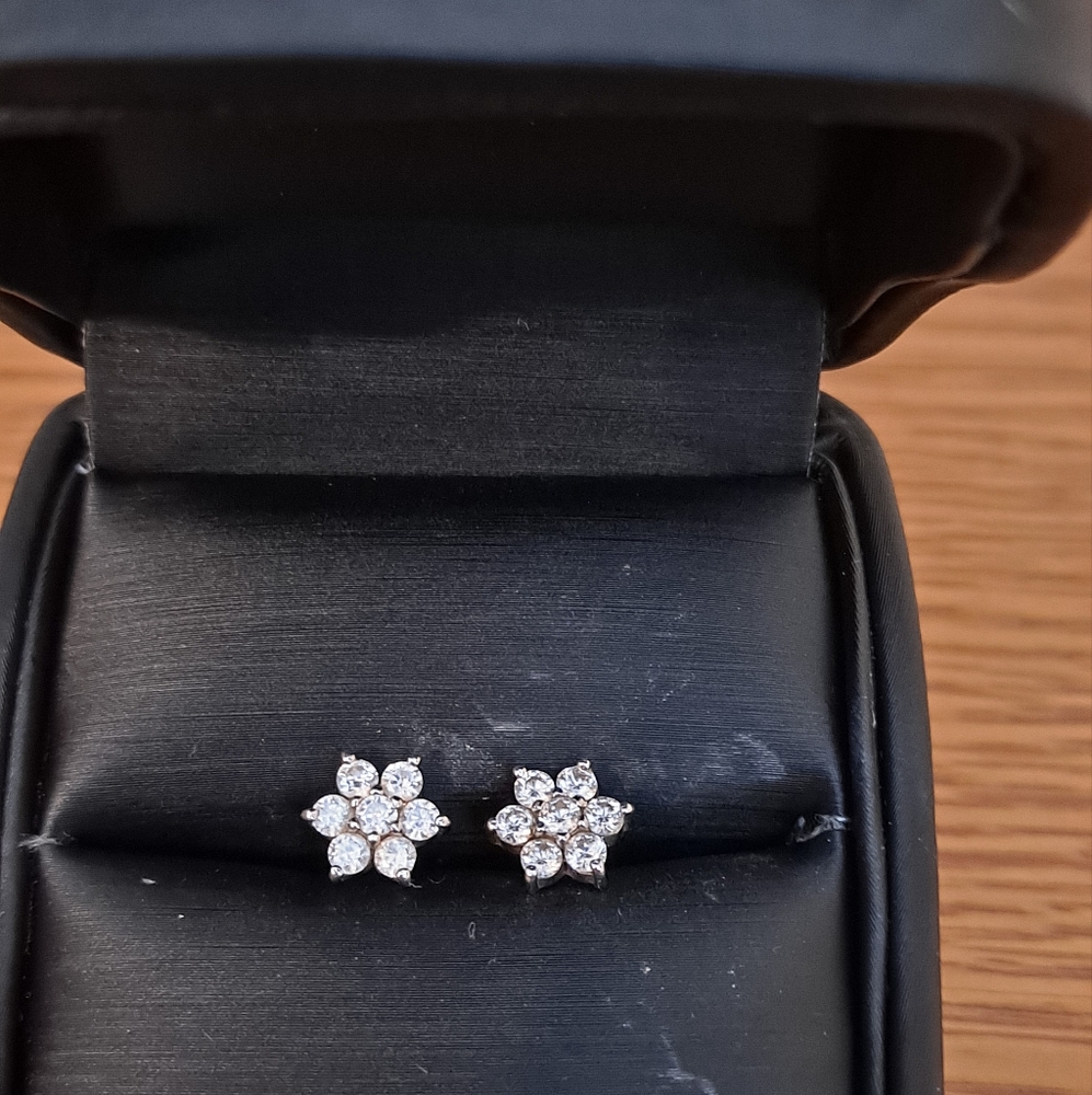 Eliot Danori Flower Cubic Zirconia Stud Earrings
